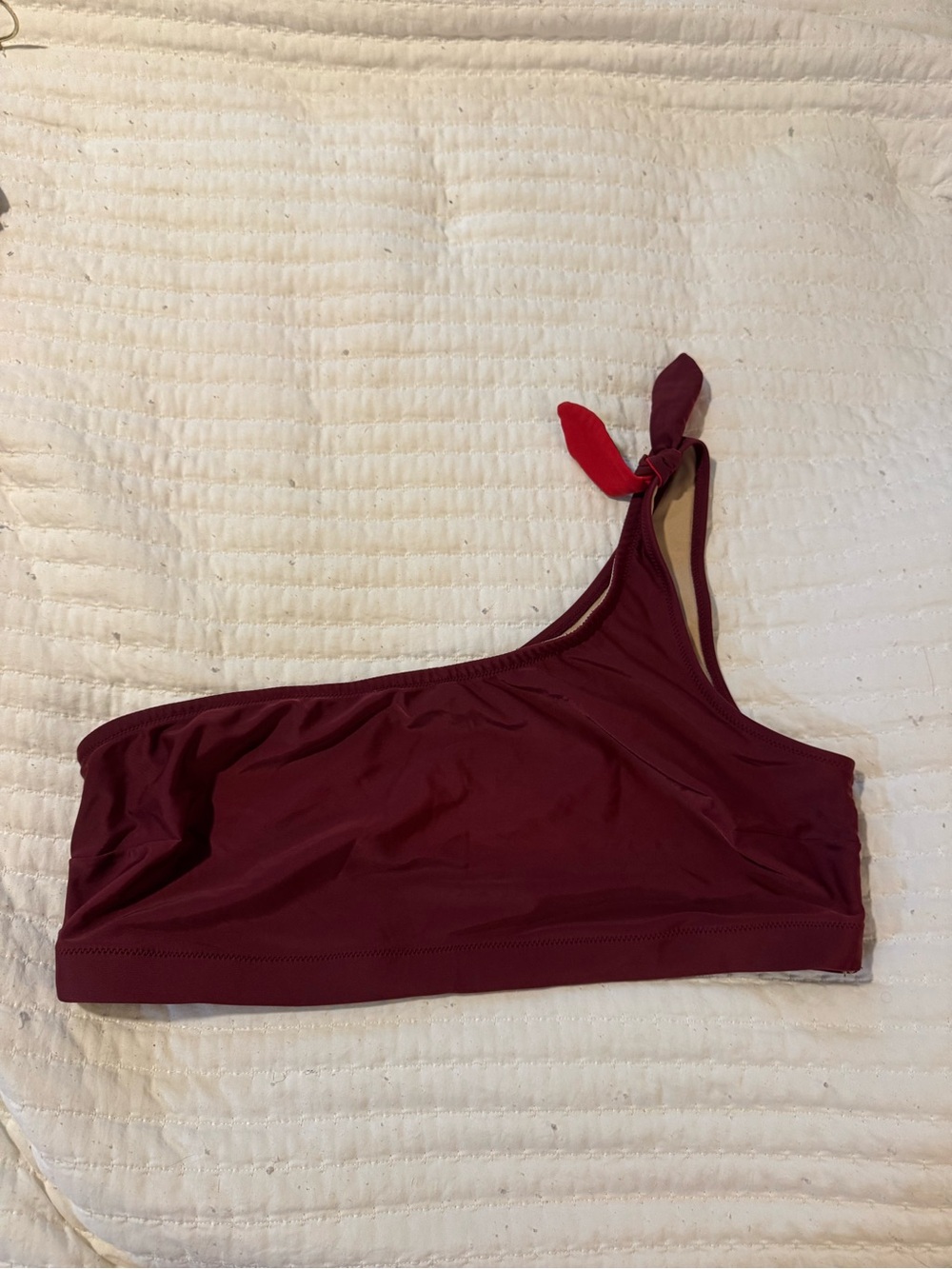 Old Navy One-Shoulder Burgundy Swim Top